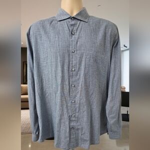 Rodd & Gunn Blue Textured Long Sleeve Button-Up Shirt Sports Fit